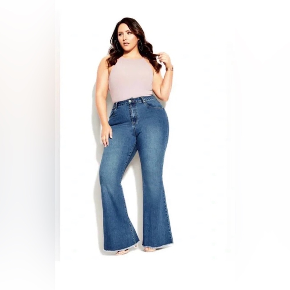 City Chic Blue Flare Jeans